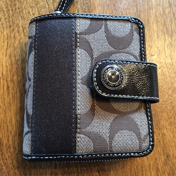 Coach Handbags - Coach dark brown signature wallet